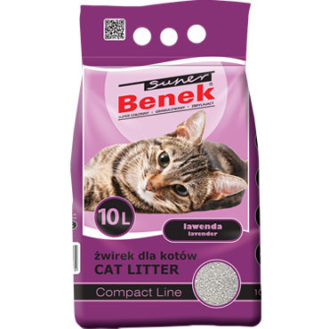SUPER BENEK COMPACT LAWENDA - ŻWIREK BENTONITOWY DLA KOTA