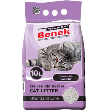 SUPER BENEK LAWENDA - ŻWIREK BENTONITOWY DLA KOTA