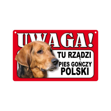 TABLICZKA OSTRZEGAWCZA TU RZĄDZI PIES GOŃCZY POLSKI dostępne do wyczerpania zapasów TABLICZKA OSTRZEGAWCZA TU RZĄDZI PIES GOŃCZY POLSKI dostępne do wyczerpania zapasów