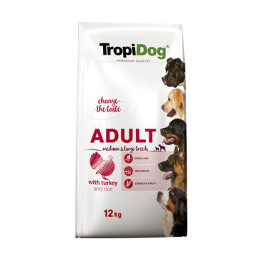 TROPIDOG PREMIUM ADULT MEDIUM / LARGE INDYK I RYŻ dostępne do wyczerpania zapasów