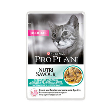 PRO PLAN CAT NUTRISAVOUR DELICATE Z RYBĄ dostępne do wyczerpania zapasów