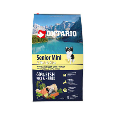 ONTARIO SENIOR MINI 7 FISH AND RICE HYPOALERGICZNA KARMA DLA PSÓW RAS MAŁYCH dostępne do wyczerpania zapasów