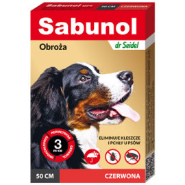 SABUNOL OBROŻA DLA PSA PRZECIW KLESZCZOM I PCHŁOM czerwona