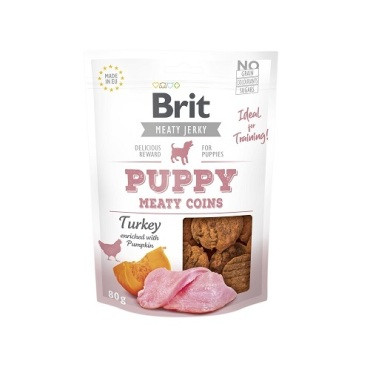 BRIT JERKY SNACK TURKEY MEATY COINS PUPPY PRZYSMAKI DLA SZCZENIĄT