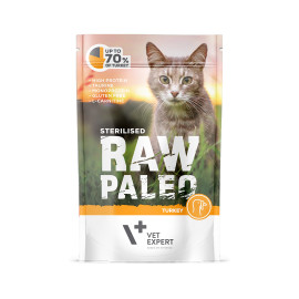 VET EXPERT RAW PALEO STERILISED TURKEY KARMA DLA KOTA indyk