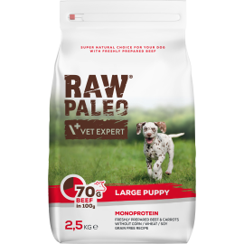 VET EXPERT RAW PALEO PUPPY LARGE MONOPROTEIN KARMA DLA SZCZENIAKA wołowina