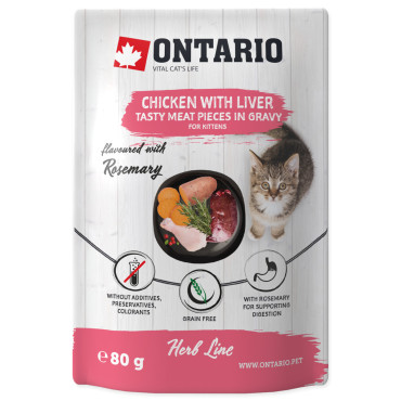 ONTARIO HERB LINE KARMA DLA KOCIĄT z kurczakiem, watróbką, batatami, ryżem i rozmarynem