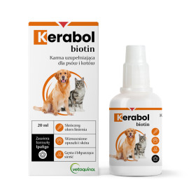 VETOQUINOL KERABOL BIOTIN KROPLE DLA PSA I KOTA na poprawę sierści