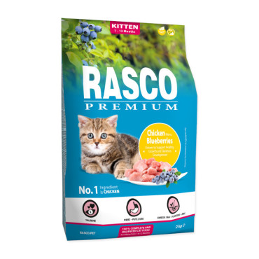 RASCO PREMIUM CAT KITTEN KARMA DLA KOCIĄT - z kurczakiem i borówkami