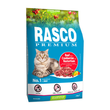 RASCO PREMIUM CAT STERILISED KARMA DLA KOTA - z wołowiną żurawiną i nasturcją