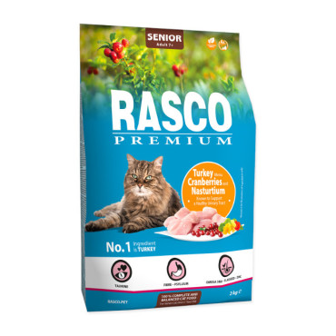 RASCO PREMIUM CAT SENIOR KARMA DLA KOTA - z indykiem żurawiną i nasturcją