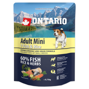 ONTARIO ADULT MINI 7 FISH AND RICE HYPOALERGICZNA KARMA DLA PSÓW RAS MAŁYCH