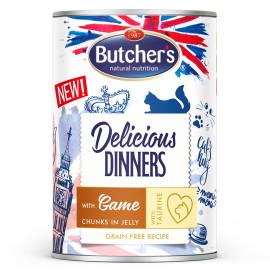 BUTCHERS DELICIOUS DINNERS KAWAŁKI Z DZICZYZNĄ W GALARETCE KARMA DLA KOTA