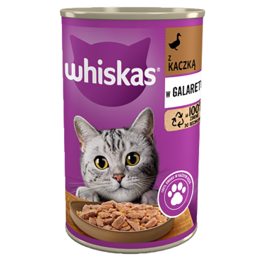WHISKAS ADULT Z KACZKĄ W GALARETCE MOKRA KARMA DLA KOTA