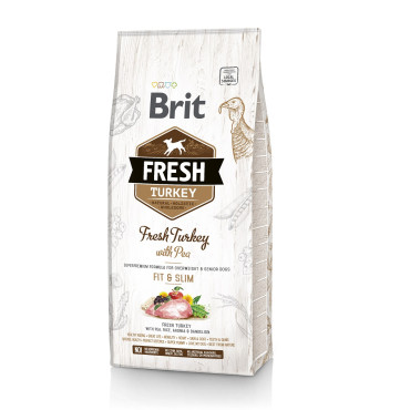 BRIT FRESH ADULT FIT / SLIM INDYK I ZIELONY GROSZEK KARMA DLA PSA