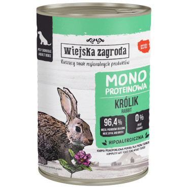 WIEJSKA ZAGRODA KARMA DLA PSA monoproteinowa królik