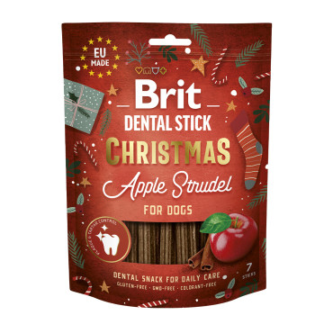 BRIT DENTAL STICK CHRISTMAS PRZYSMAKI DENTYSTYCZNE DLA PSA strudel jabłkowy