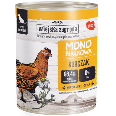 WIEJSKA ZAGRODA KARMA DLA PSA monobiałkowa kurczak