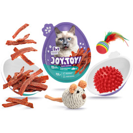 JOY&TOY JAJKO Z NIESPODZIANKĄ - PRZEKĄSKA O SMAKU TUŃCZYKA 20g + ZABAWKA DLA KOTA