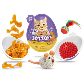 JOY&TOY JAJKO Z NIESPODZIANKĄ - PRZEKĄSKA O SMAKU KURCZAKA 20g + ZABAWKA DLA KOTA