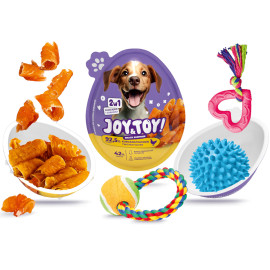 JOY&TOY JAJKO Z NIESPODZIANKĄ - PRZEKĄSKA O SMAKU KURCZAKA 20g + ZABAWKA DLA PSA