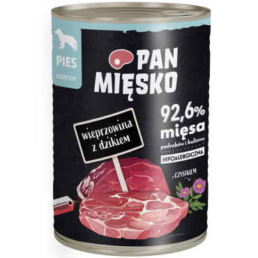 PAN MIĘSKO MOKRA KARMA DLA PSA wieprzowina z dzikiem