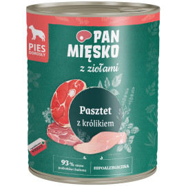 PAN MIĘSKO Z ZIOŁAMI MOKRA KARMA DLA PSA pasztet z królikiem
