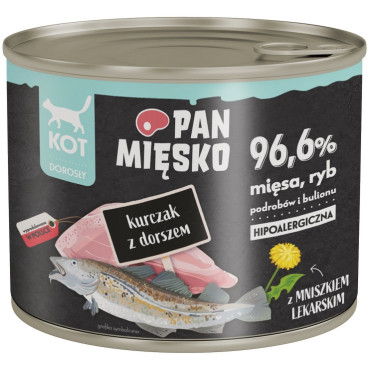 PAN MIĘSKO MOKRA KARMA DLA KOTA kurczak z dorszem