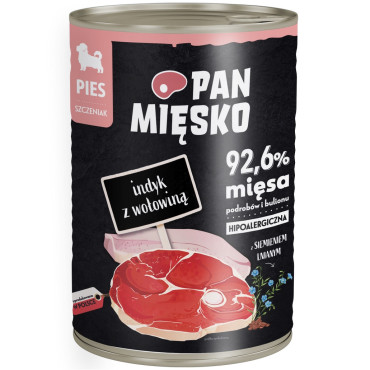 PAN MIĘSKO MOKRA KARMA DLA SZCZENIĄT indyk z wołowiną