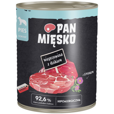 PAN MIĘSKO MOKRA KARMA DLA PSA wieprzowina z dzikiem dostępne do wyczerpania zapasów