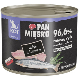 PAN MIĘSKO MOKRA KARMA DLA KOCIĄT indyk z łososiem
