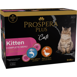 Prospera Plus kitten mokra karma dla kociąt 12x85g - mix 2 smaków