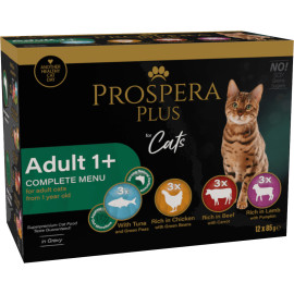 Prospera Plus Adult mokra karma dla kota 12x85g - mix 4 smaków