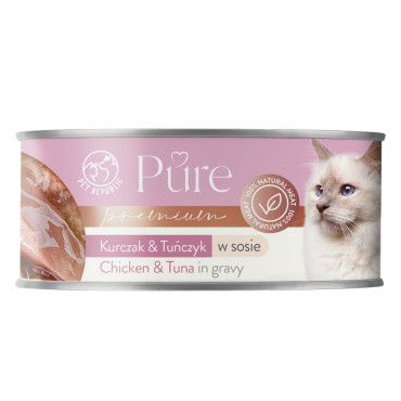 PET REPUBLIC PURE MOKRA KARMA DLA KOTA kurczak i tuńczyk w sosie