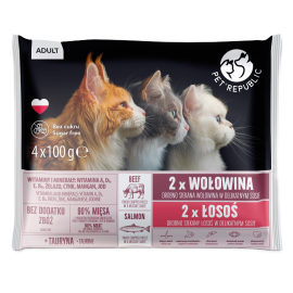 PET REPUBLIC MOKRA KARMA DLA KOTA z wołowiną i łososiem
