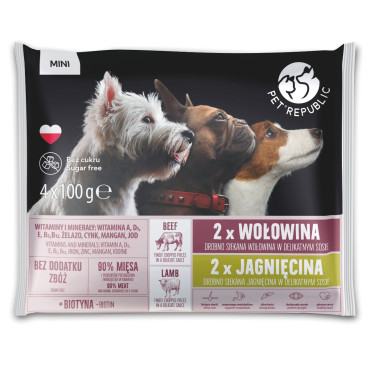 PET REPUBLIC MOKRA KARMA DLA PSA z siekaną wołowiną i jagnięciną