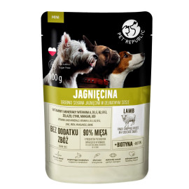 PET REPUBLIC MOKRA KARMA DLA PSÓW RAS MAŁYCH z siekaną jagnięciną