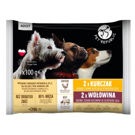 PET REPUBLIC MOKRA KARMA DLA PSA z siekanym kurczakiem i wołowiną