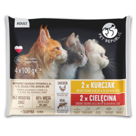 PET REPUBLIC MOKRA KARMA DLA KOTA z kurczakiem i cielęciną