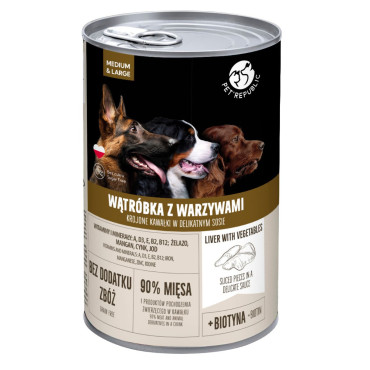 PET REPUBLIC MOKRA KARMA DLA PSA z wątróbką i warzywami