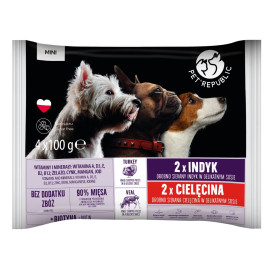 PET REPUBLIC MOKRA KARMA DLA PSA z indykiem i cielęciną