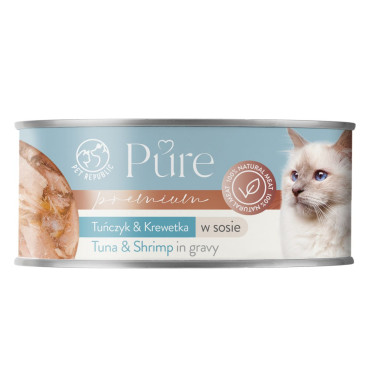 PET REPUBLIC PURE MOKRA KARMA DLA KOTA tuńczyk i krewetki w sosie