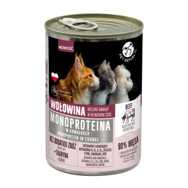 PET REPUBLIC MONOPROTEINA MOKRA KARMA DLA KOTA wołowina