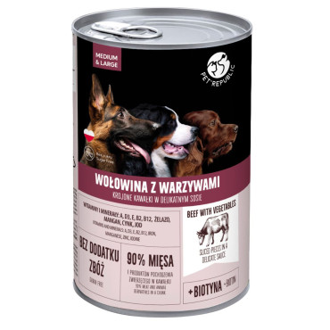 PET REPUBLIC MOKRA KARMA DLA PSA z wołowiną i warzywami
