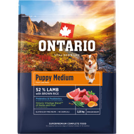 ONTARIO PUPPY MEDIUM LAMB AND BROWN RICE KARMA HYPOALERGICZNA DLA SZCZENIĄT RAS ŚREDNICH
