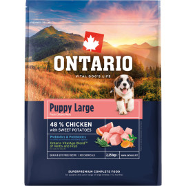 ONTARIO PUPPY AND JUNIOR LARGE CHICKEN and SWEET POTATOES KARMA DLA PSÓW RAS DUŻYCH