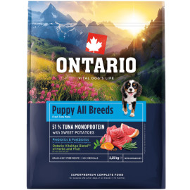 ONTARIO PUPPY and JUNIOR MONOPROTEIN TUNA and SWEET POTATOES
