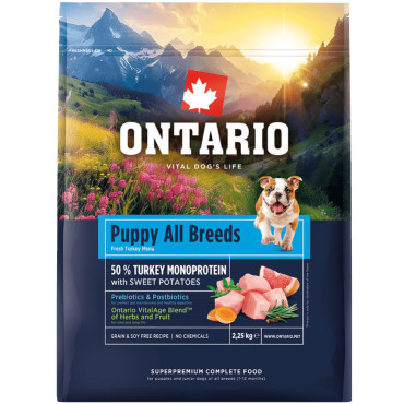 ONTARIO PUPPY and JUNIOR MONOPROTEIN TURKEY and SWEET POTATOES