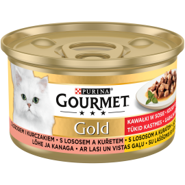 GOURMET GOLD MOKRA KARMA DLA KOTA z łososiem i kurczakiem