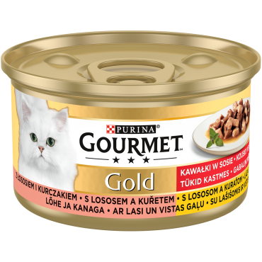 GOURMET GOLD MOKRA KARMA DLA KOTA z łososiem i kurczakiem